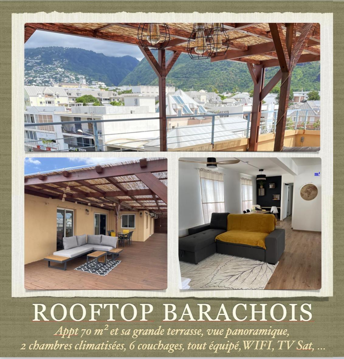 Rare ! Spacieux T3 En Roof-Top Au Barachois - 2 Ch Climatisees - 6 Couchages - Proche Aeroport Saint-Denis Luaran gambar
